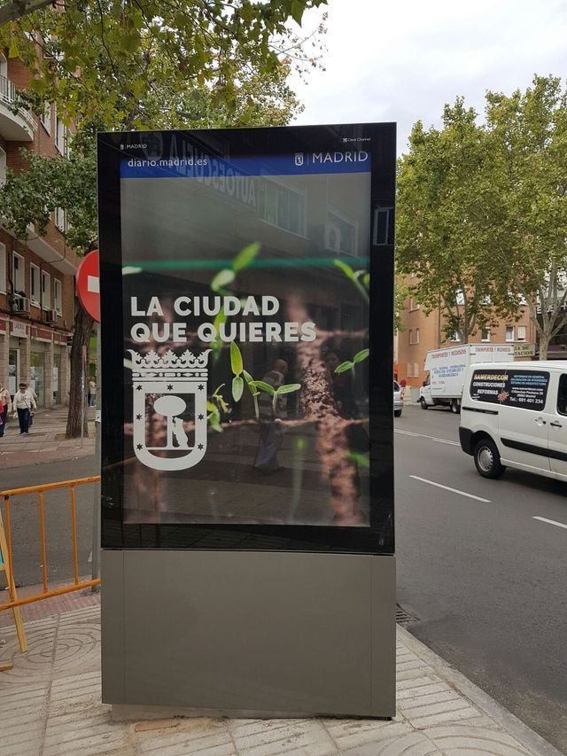 Digital totems in Madrid